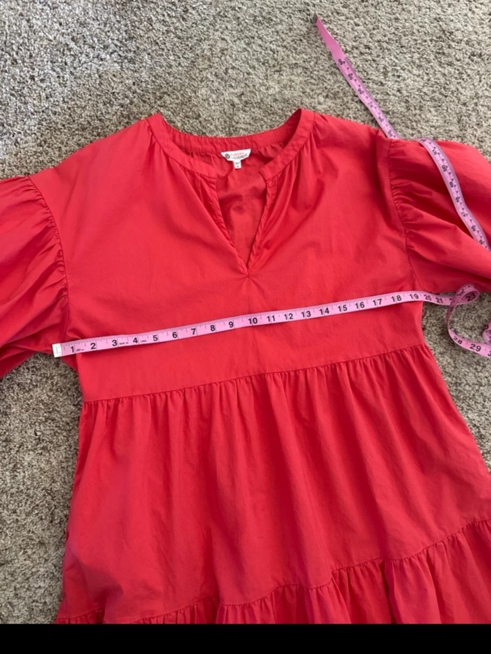 EVEREVE Sundry The Anywhere Babydoll Dress Tiered Balloon Sleeves Size 2/ Medium - Picture 12 of 12